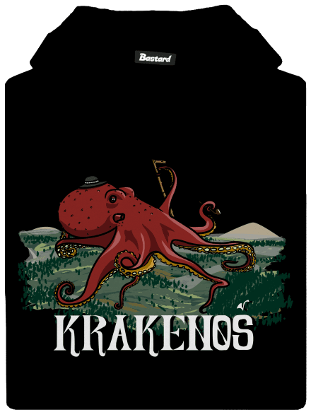 Krakenoš detská mikina klokanka Black