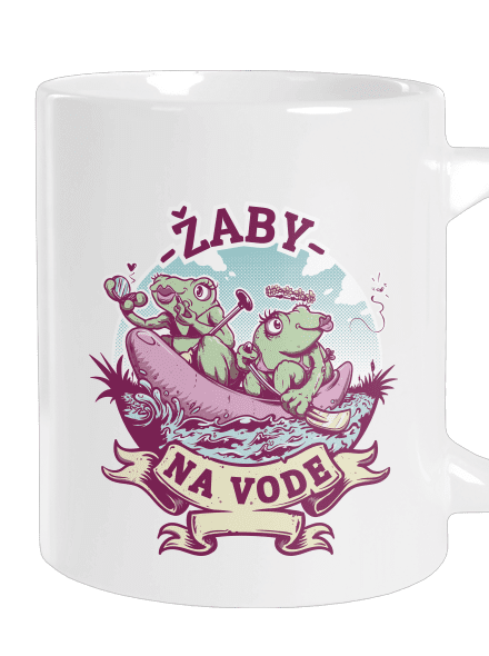 Žaby na vode veľký hrnček White