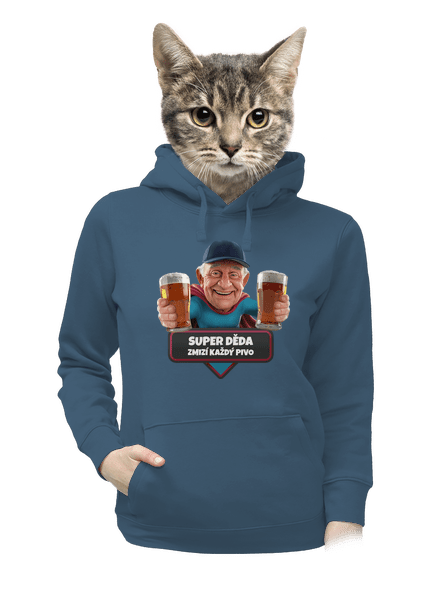Super dedo dámska mikina klokanka Denim