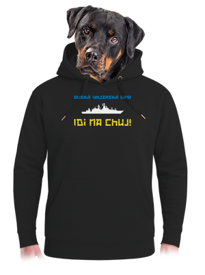 Ukrajina - Lodi idi na chuj unisex mikina premium Dark Black