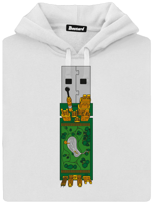 USB city dámska mikina klokanka White