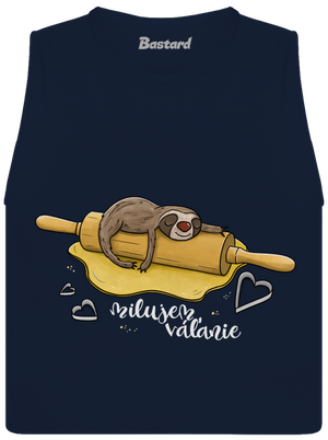 Milujem váľanie dámske tielko voľné Navy