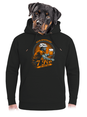 Spotreba 7 na 100 unisex mikina premium Dark Black