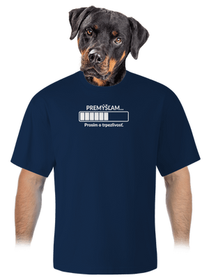 Premýšľam unisex tričko oversized Midnight Blue