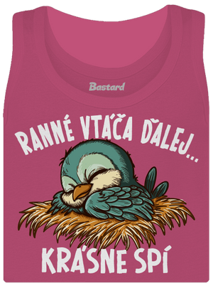 Ranné vtáča spí dámske tielko klasické Magenta