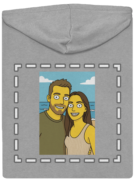 Simpsonovi z vlastnej fotky pánska mikina na zips Light Melange