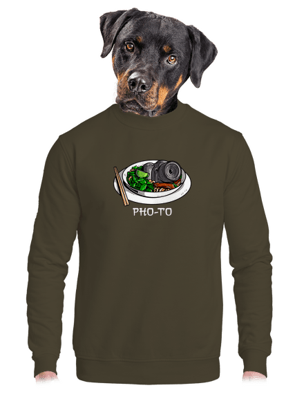 Pho-to unisex mikina bez kapucne Urban Khaki