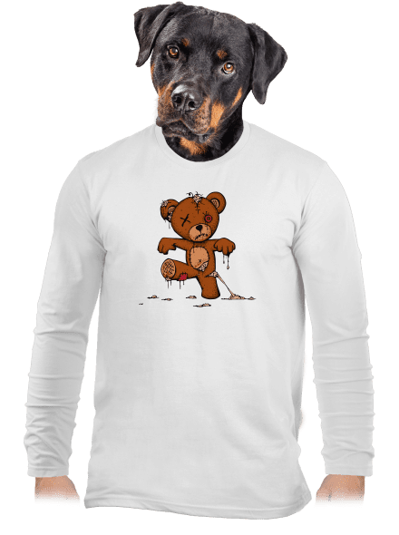 Zombie teddy pánske dlhý rukáv White