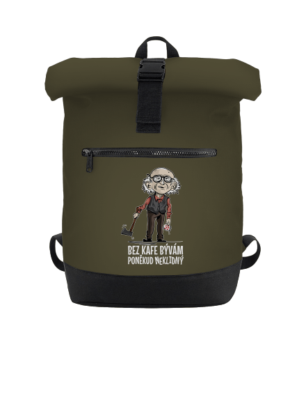 Neklidný bez kafe batoh Military Green