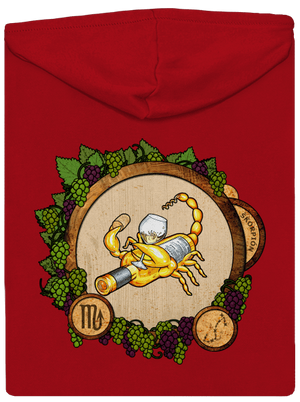 Vínny horoskop: Škorpión pánska mikina na zips Red