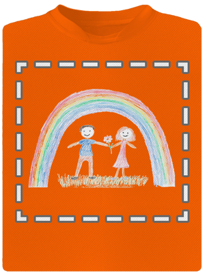 Detské kresby - Nahraj vlastnú pánske športové tričko Neon Orange