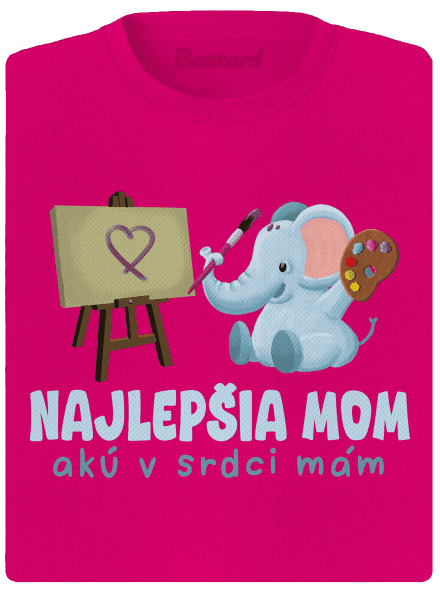 Najlepšia mom dámske športové tričko Neon Pink
