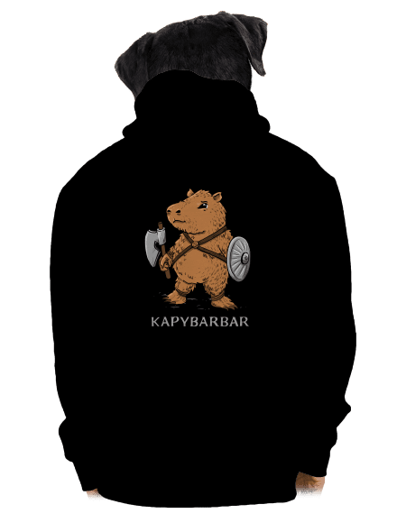 Kapybarbar pánska mikina na zips Black