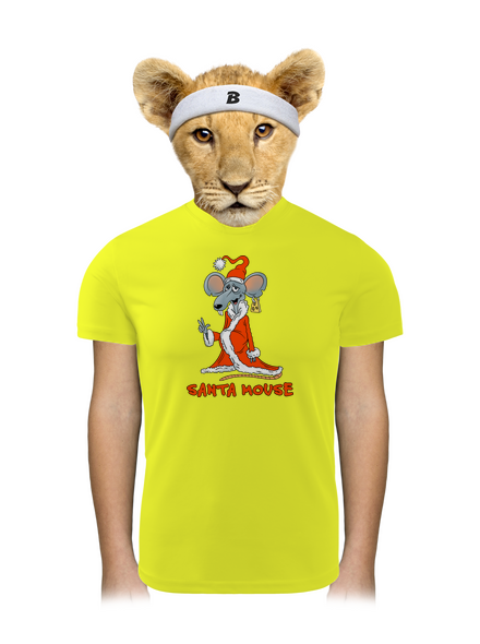 Santa mouse detské športové tričko Neon Yellow