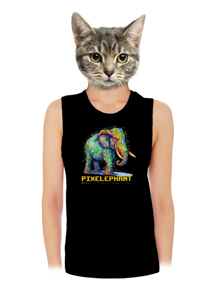 Pixelephant dámske tielko voľné Black