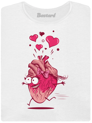 Zamilované srdiečka dámske tričko s lemom White