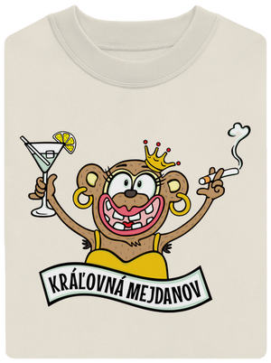 Kráľovná mejdanov unisex mikina bez kapucne Off White