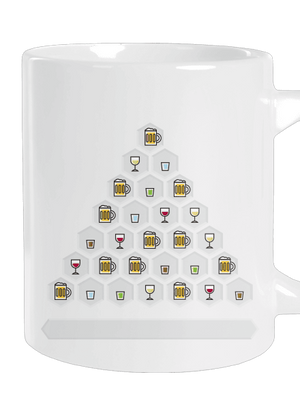 Obrázkový alko kvíz a fix veľký hrnček White