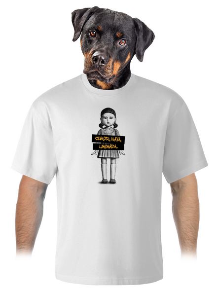 Cukor, káva, limonáda unisex tričko oversized White
