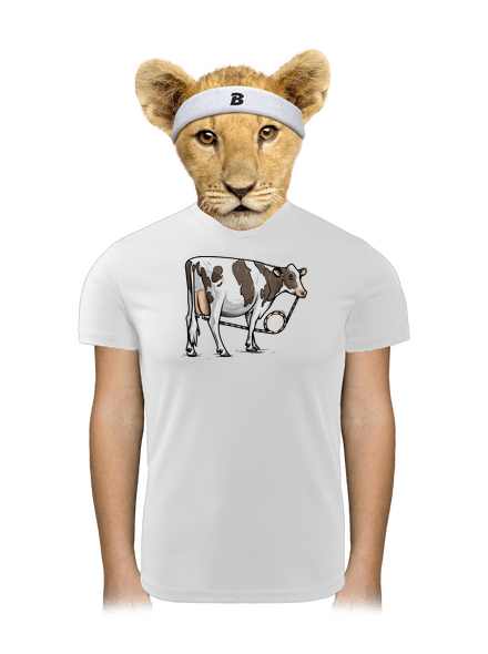 Cow drink detské športové tričko White