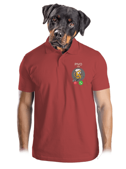Pívo volá pánska polokošeľa Burgundy