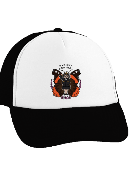 Babička admirál šiltovka truckerka Black cap