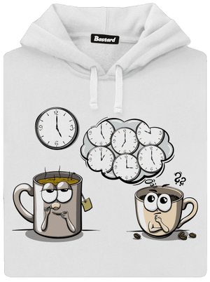 Čaj o piatej, káva stále dámska mikina klokanka White