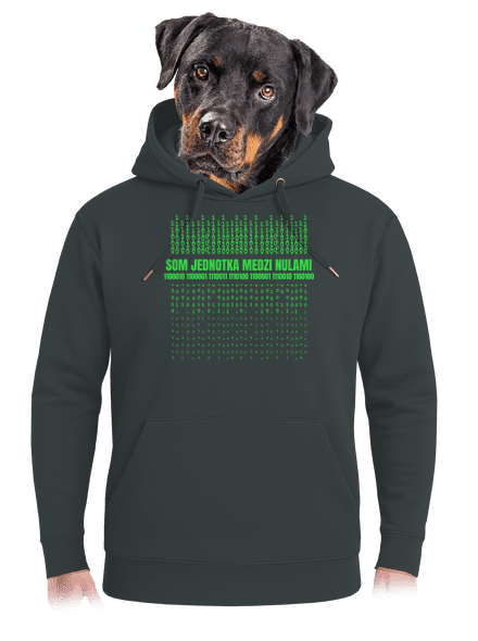 Jednotka medzi nulami unisex mikina premium Charcoal
