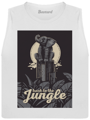 Back to the jungle dámske tielko voľné White