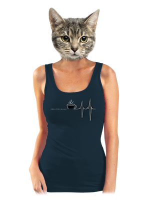 Coffee help dámske tielko klasické Navy