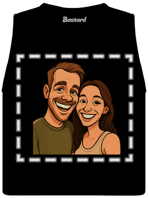 Karikatúra z vlastnej fotky dámske tielko voľné Black