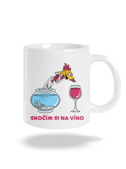 Skočím si na víno klasický hrnček White