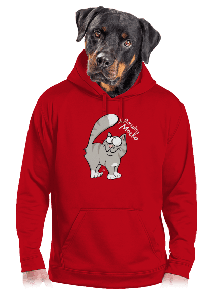 Macko a Micka pánska mikina klokanka Red