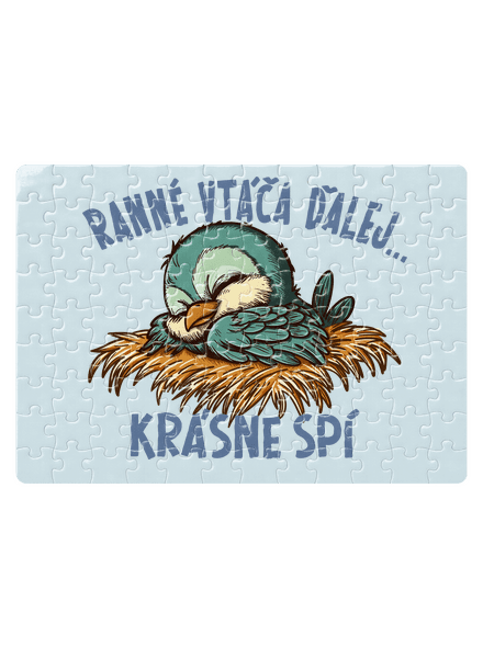 Ranné vtáča spí puzzle White