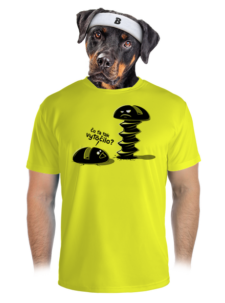 Vytočený pánske športové tričko Neon Yellow