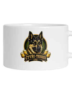 Čtyři z tanku a pes hrnček makronka White