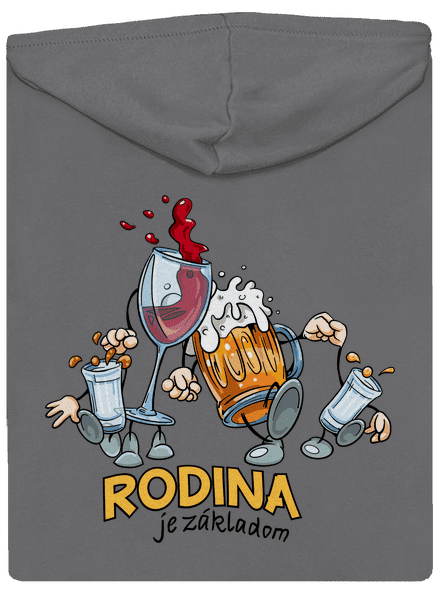 Rodina je základom dámska mikina na zips Steel Gray