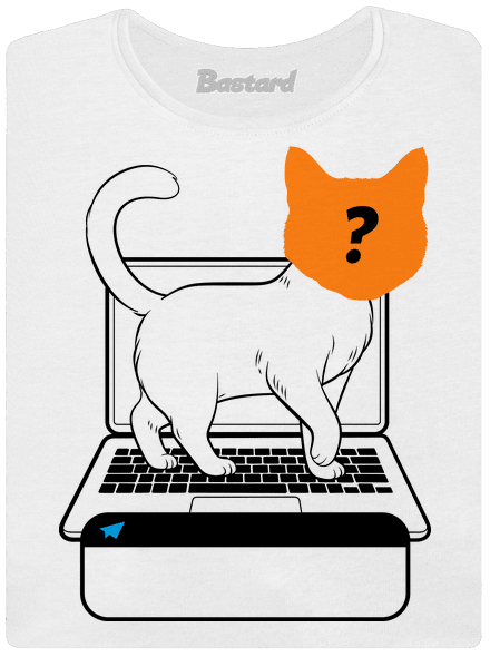 Mačka na klávesnici dámske tričko White