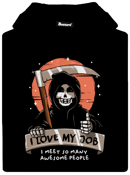I love my job pánska mikina klokanka Black