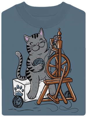 Mačka pradie unisex mikina bez kapucne Nordic Blue