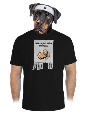 Ber si zo mňa príklad pánske športové tričko Black