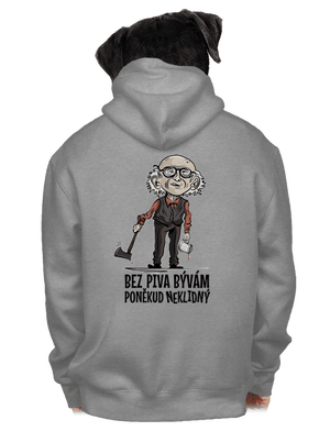 Neklidný bez piva pánska mikina na zips Light Melange