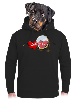 Love vole unisex mikina premium Dark Black