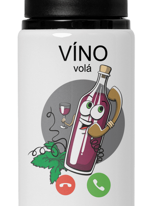 Červené víno volá flaša na vodu White