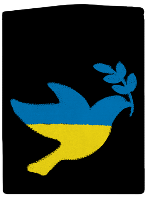 Ukrajina - Holubica obrys dámska mikina na zips Black