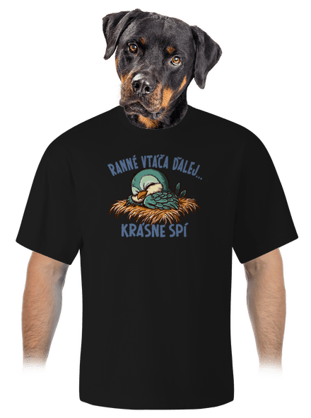 Ranné vtáča spí unisex tričko oversized Black