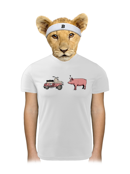 Prasata detské športové tričko White