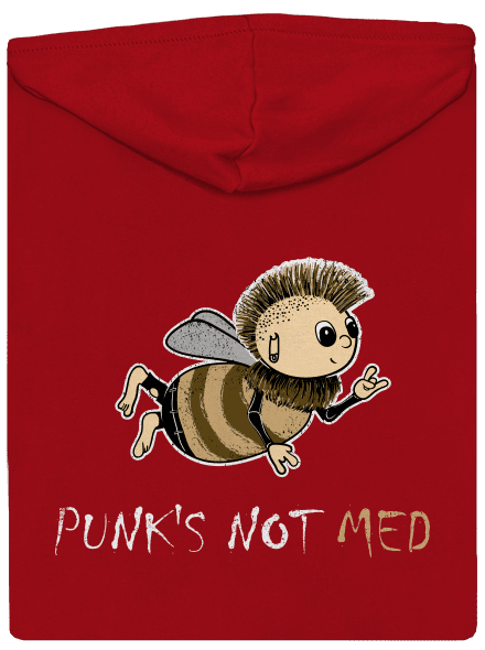 Punks Not Med pánska mikina na zips Red