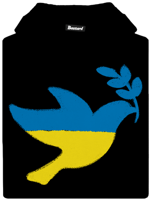 Ukrajina - Holubica obrys detská mikina klokanka Black