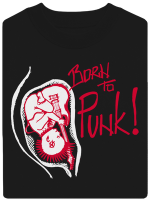 Born to punk unisex mikina bez kapucne Black